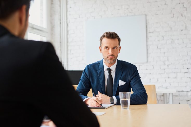 Business person being interviewed